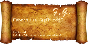 Fabritius Győző névjegykártya